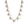 14K White  Yellow Gold Bujukan Diamond Droplet Necklace - 1 ct