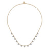 14K White  Yellow Gold Bujukan Diamond Droplet Necklace - 1 ct