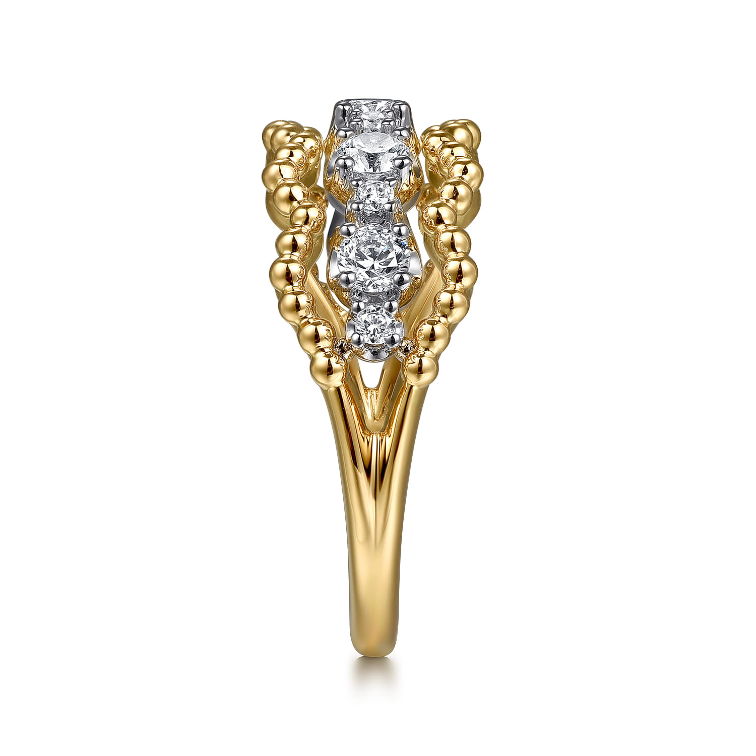 14K White Yellow Gold Bujukan Diamond Fashion Ring - 0.5 ct - Shot 4