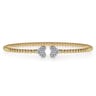 14K White-Yellow Gold Bujukan Diamond Hearts Split Bangle - 0.17 ct