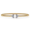 14K White-Yellow Gold Bujukan Diamond Hearts Split Bangle - 0.19 ct