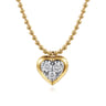 14K White Yellow Gold Bujukan Diamond Illusion Heart Pendant Necklace - 0.45 ct
