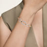 14K White  Yellow Gold Bujukan Diamond Link Split Bangle Bracelet - 1.21 ct