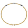 14K White-Yellow Gold Bujukan Diamond Marquise Stations Bangle - 0.16 ct