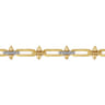 14K White Yellow Gold Bujukan Diamond Spike Link Chain Bracelet - 0.25 ct