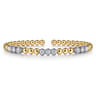 14K White  Yellow Gold Bujukan Diamond Split Bangle Bracelet - 1 ct