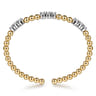 14K White  Yellow Gold Bujukan Diamond Split Bangle Bracelet - 1 ct