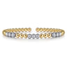 14K White  Yellow Gold Bujukan Diamond Split Bangle Bracelet - 1 ct
