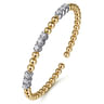 14K White  Yellow Gold Bujukan Diamond Split Bangle Bracelet - 1 ct