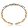 14K White  Yellow Gold Bujukan Diamond Split Bangle Bracelet - 1 ct