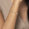 14K White  Yellow Gold Bujukan Diamond Split Bangle Bracelet - 1 ct