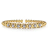 14K White  Yellow Gold Bujukan Diamond Split Bangle Bracelet - 0.5 ct