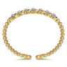 14K White  Yellow Gold Bujukan Diamond Split Bangle Bracelet - 0.5 ct
