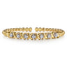 14K White  Yellow Gold Bujukan Diamond Split Bangle Bracelet - 0.5 ct