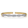 14K White  Yellow Gold Bujukan Diamond Split Bangle Bracelet - 1 ct