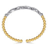 14K White  Yellow Gold Bujukan Diamond Split Bangle Bracelet - 1 ct