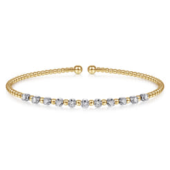 14K White-Yellow Gold Bujukan Diamond Split Bangle