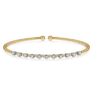 14K White-Yellow Gold Bujukan Diamond Split Bangle