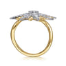 14K White  Yellow Gold Bujukan Diamond Starburst Bypass Ring - 1.25 ct