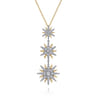 14K White  Yellow Gold Bujukan Diamond Starburst Drop Pendant Necklace - 1.75 ct