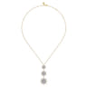 14K White  Yellow Gold Bujukan Diamond Starburst Drop Pendant Necklace - 1.75 ct