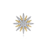 14K White  Yellow Gold Bujukan Diamond Starburst Pin - 1.75 ct