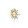 14K White  Yellow Gold Bujukan Diamond Starburst Stud Earrings - 2.05 ct
