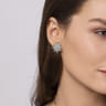 14K White  Yellow Gold Bujukan Diamond Starburst Stud Earrings - 2.05 ct