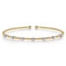 14K White-Yellow Gold Bujukan Diamond Stations Bangle - 0.21 ct
