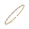 14K White-Yellow Gold Bujukan Diamond Stations Bangle - 0.21 ct