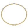 14K White-Yellow Gold Bujukan Diamond Stations Bangle - 0.21 ct