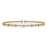 14K White-Yellow Gold Bujukan Diamond Stations Bangle - 0.2 ct