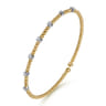 14K White-Yellow Gold Bujukan Diamond Stations Bangle - 0.2 ct