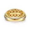 14K White  Yellow Gold Bujukan Diamond Wide Band Ring - 0.2 ct