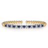 14K White  Yellow Gold Bujukan Diamond and Sapphire Split Bangle Bracelet - 0.3 ct