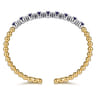 14K White  Yellow Gold Bujukan Diamond and Sapphire Split Bangle Bracelet - 0.3 ct