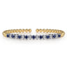 14K White  Yellow Gold Bujukan Diamond and Sapphire Split Bangle Bracelet - 0.3 ct