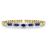 14K White  Yellow Gold Bujukan Diamond and Sapphire Split Bangle Bracelet - 0.4 ct