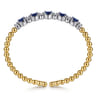 14K White  Yellow Gold Bujukan Diamond and Sapphire Split Bangle Bracelet - 0.4 ct