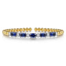 14K White  Yellow Gold Bujukan Diamond and Sapphire Split Bangle Bracelet - 0.4 ct