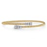 14K White-Yellow Gold Bujukan Graduating Diamond Bypass Bangle - 0.4 ct