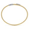 14K White-Yellow Gold Bujukan Graduating Diamond Bypass Bangle - 0.4 ct