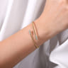 14K White-Yellow Gold Bujukan Graduating Diamond Bypass Bangle - 0.4 ct