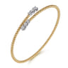 14K White-Yellow Gold Bujukan Graduating Diamond Bypass Bangle - 0.41 ct