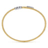 14K White-Yellow Gold Bujukan Graduating Diamond Bypass Bangle - 0.41 ct