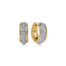 14K White-Yellow Gold Bujukan Huggie Pave Diamond Earrings - 0.55 ct