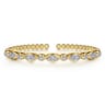 14K White Yellow Gold Bujukan Marquise Bezel Diamond Bangle Bracelet - 0.5 ct