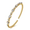 14K White Yellow Gold Bujukan Marquise Bezel Diamond Bangle Bracelet - 0.5 ct