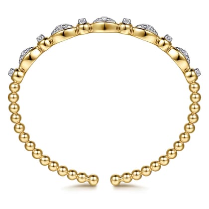 14K White Yellow Gold Bujukan Marquise Bezel Diamond Bangle Bracelet