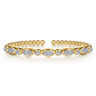 14K White Yellow Gold Bujukan Marquise Bezel Diamond Bangle Bracelet - 0.5 ct